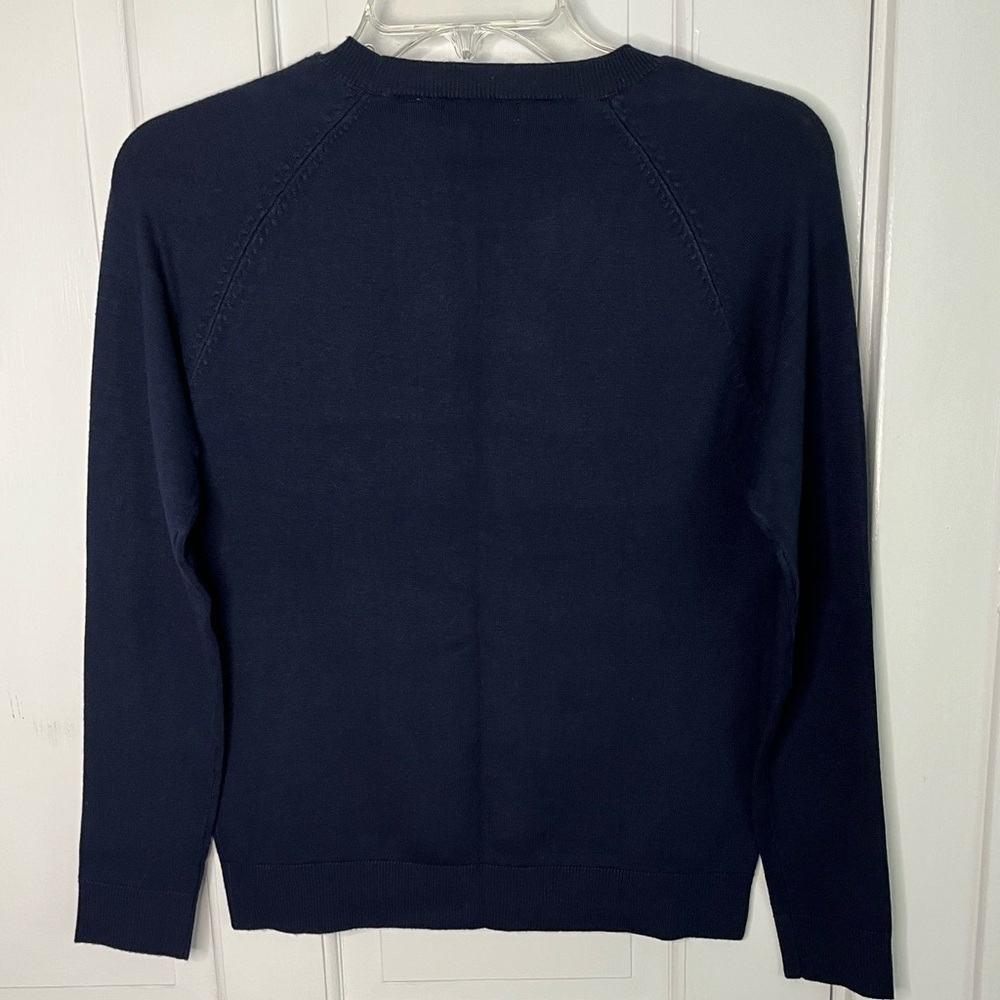 525 America Navy Crewneck Sweater Womens Size Small New Minimalist Closet Staple - Picture 4 of 12
